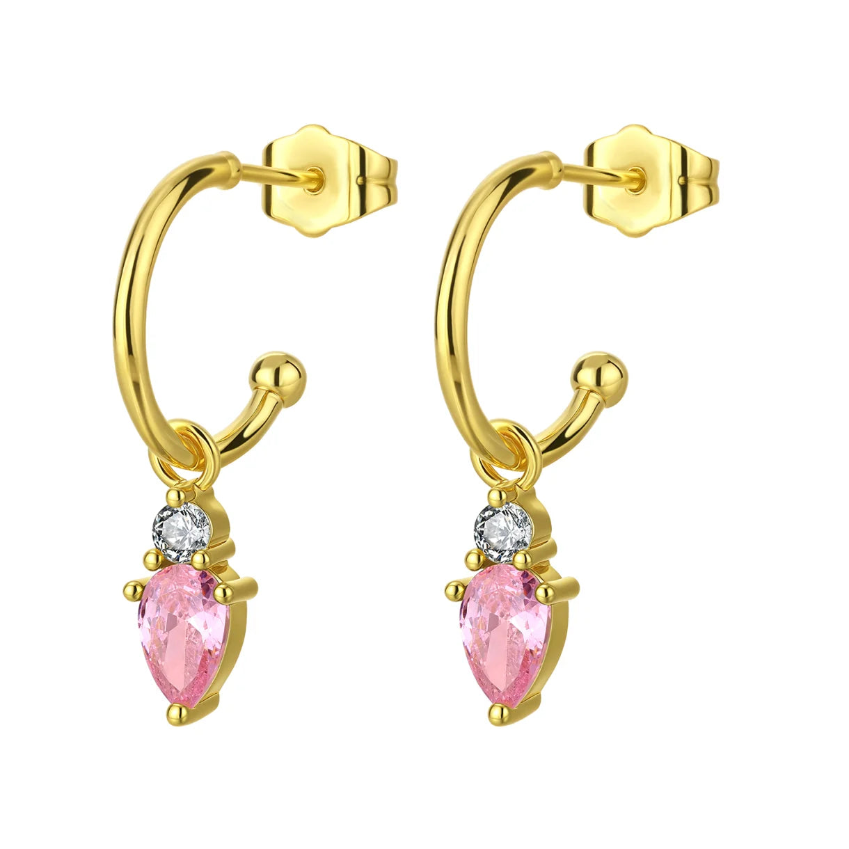 Zefina Denmark Victoria Pink øreringe med lyserød CZ sten