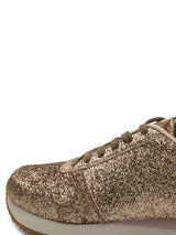 Glitrende sneakers i ruskind og tekstil til damer