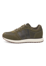 WODEN Ronja Icon WL712 i Dark Olive – sporty sneaker i ruskind og genanvendt mesh med W-logo