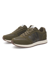 WODEN Ronja Icon WL712 i Dark Olive – sporty sneaker i ruskind og genanvendt mesh med W-logo