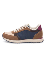 WODEN Ronja WL740 i Caramel Multi – sporty sneaker i LWG-læder og genanvendt tekstil