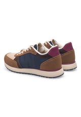 WODEN Ronja WL740 i Caramel Multi – sporty sneaker i LWG-læder og genanvendt tekstil