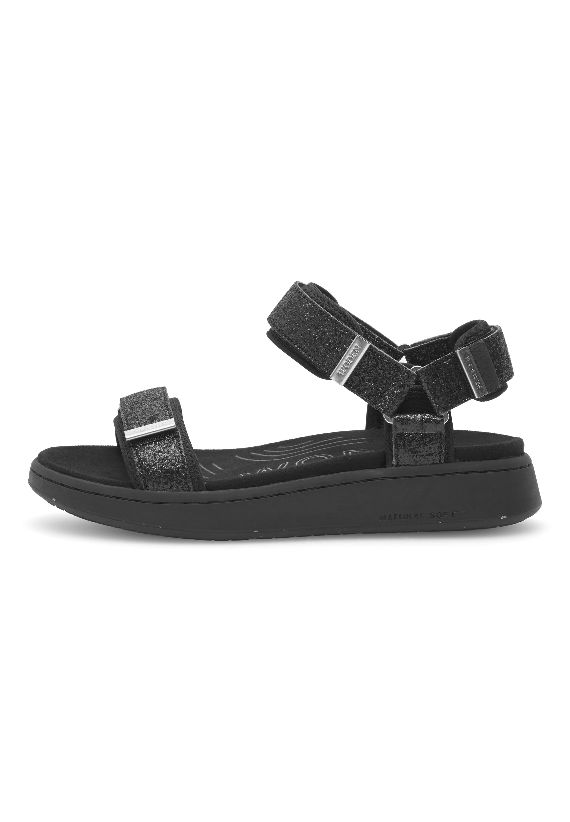 Woden Line Glitter Sandal WL934 med velcro og korksål