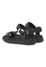 Let og komfortabel Woden sandal med glimmerfinish