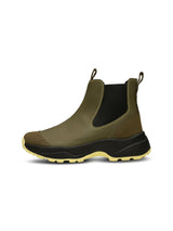 WODEN Siri Waterproof WL957 i Dark Olive/Pale Lime – vandtæt gummistøvle med tracksål og Natural Soft