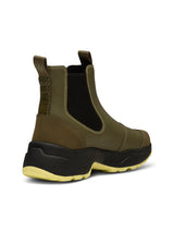 WODEN Siri Waterproof WL957 i Dark Olive/Pale Lime – vandtæt gummistøvle med tracksål og Natural Soft