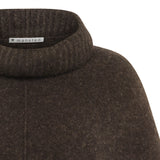 Oversize vest i 100% yak uld, brun (28 Brown), med chunky ribkrave og sideslidser