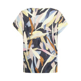 Mansted Priya bluse i cold grey med abstrakt farverigt print