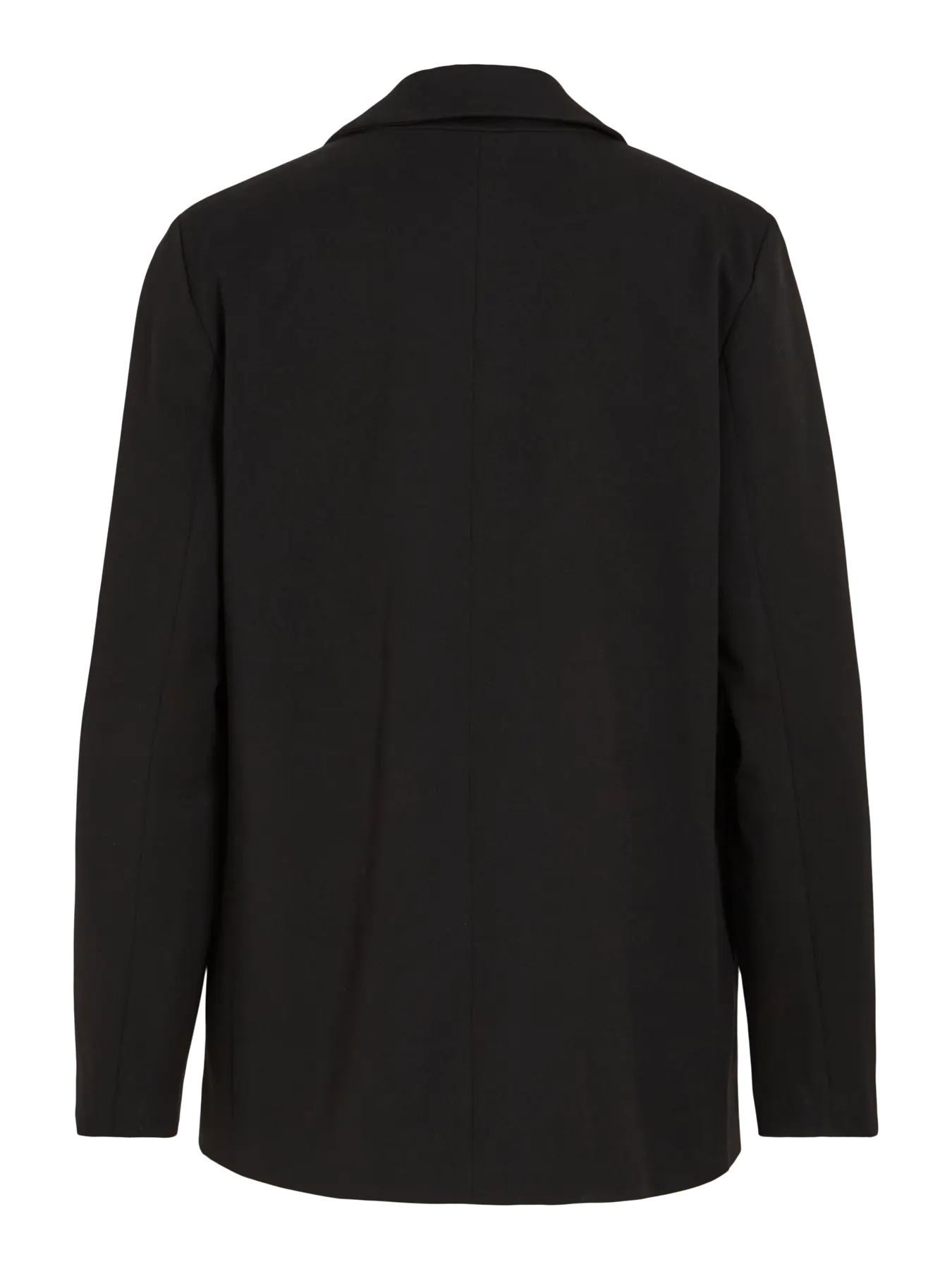 VILA VIVARONE Loose Blazer 14096218 i sort – loose fit, twill, knaplukning og forlommer