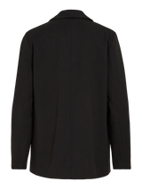 VILA VIVARONE Loose Blazer 14096218 i sort – loose fit, twill, knaplukning og forlommer