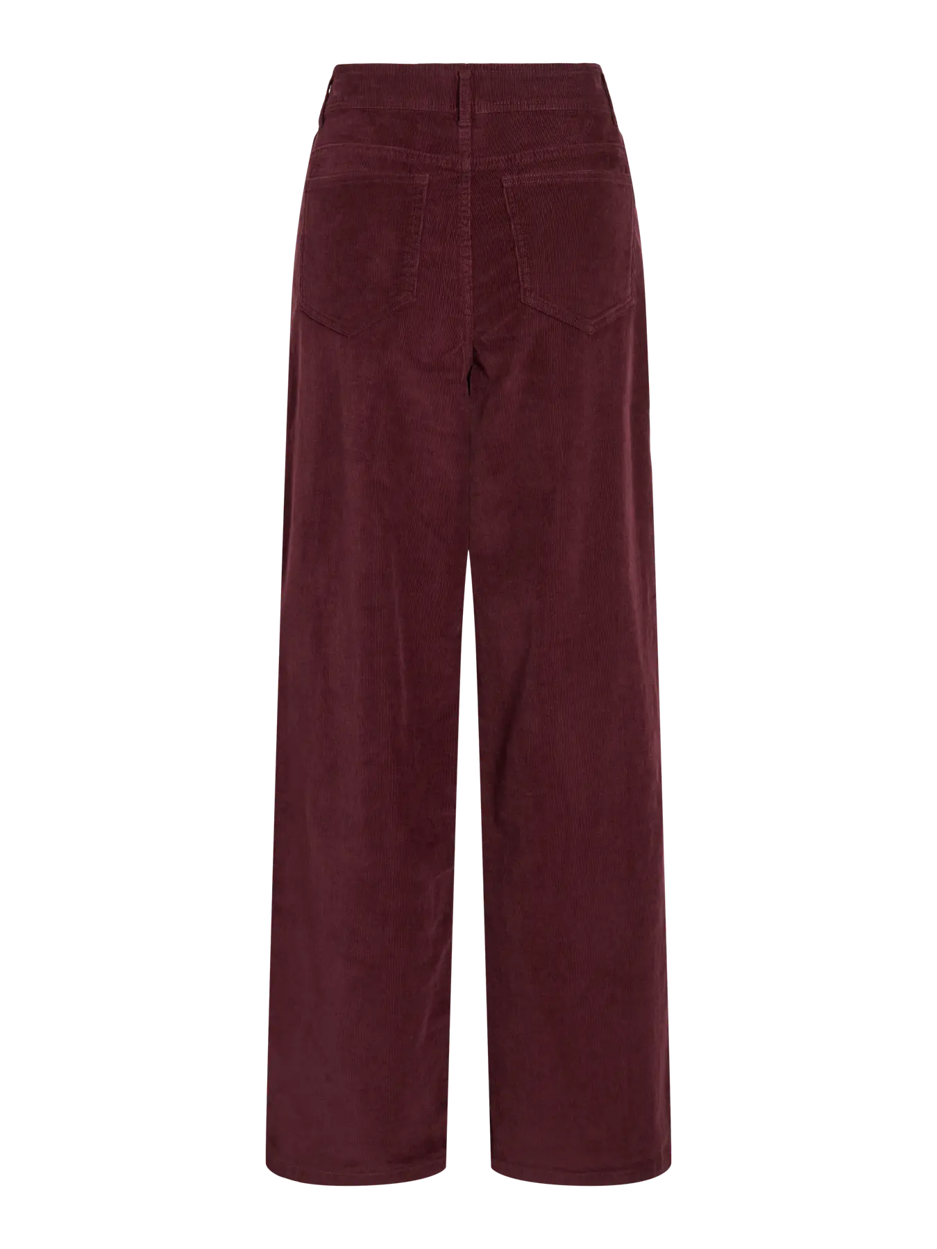 VILA fløjlsbukser med høj talje og loose fit i Plum Wine