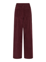 VILA fløjlsbukser med høj talje og loose fit i Plum Wine