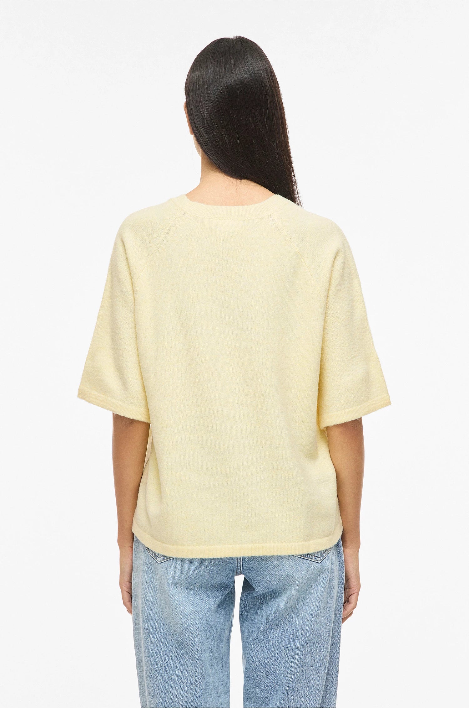 VILA strikbluse med relaxed fit og dropped shoulders