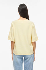 VILA strikbluse med relaxed fit og dropped shoulders