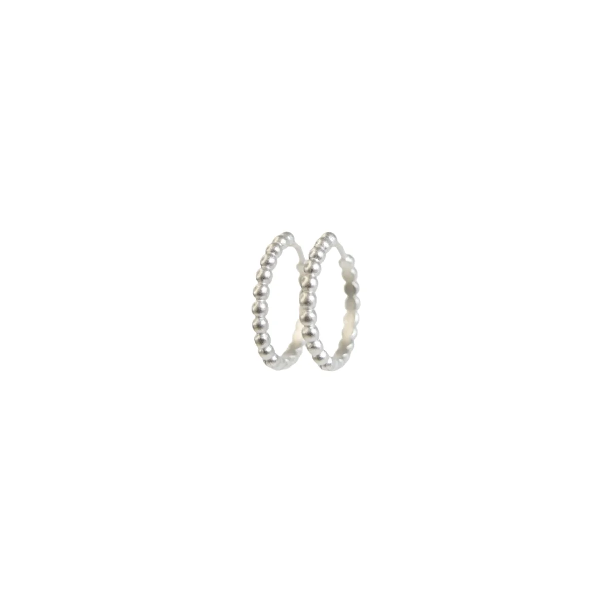 Zefina Bubbles forsølvede/rhodinerede øreringe med bubble-struktur, 2 cm