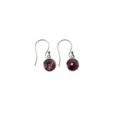 Zefina Purple Cat Eye rhodinerede øreringe med lilla Cat Eye-krystal, 2,5 × 1 cm