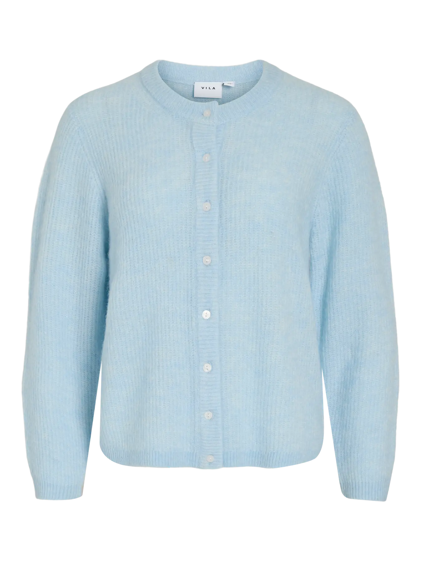 VILA blå meleret strik cardigan Nantucket Breeze Melange med knapper