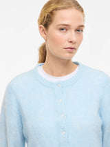 VILA blå meleret strik cardigan Nantucket Breeze Melange med knapper
