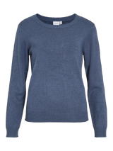VILA VIRIL O-Neck L/S Knit Top 14054177 i Vintage Indigo – front