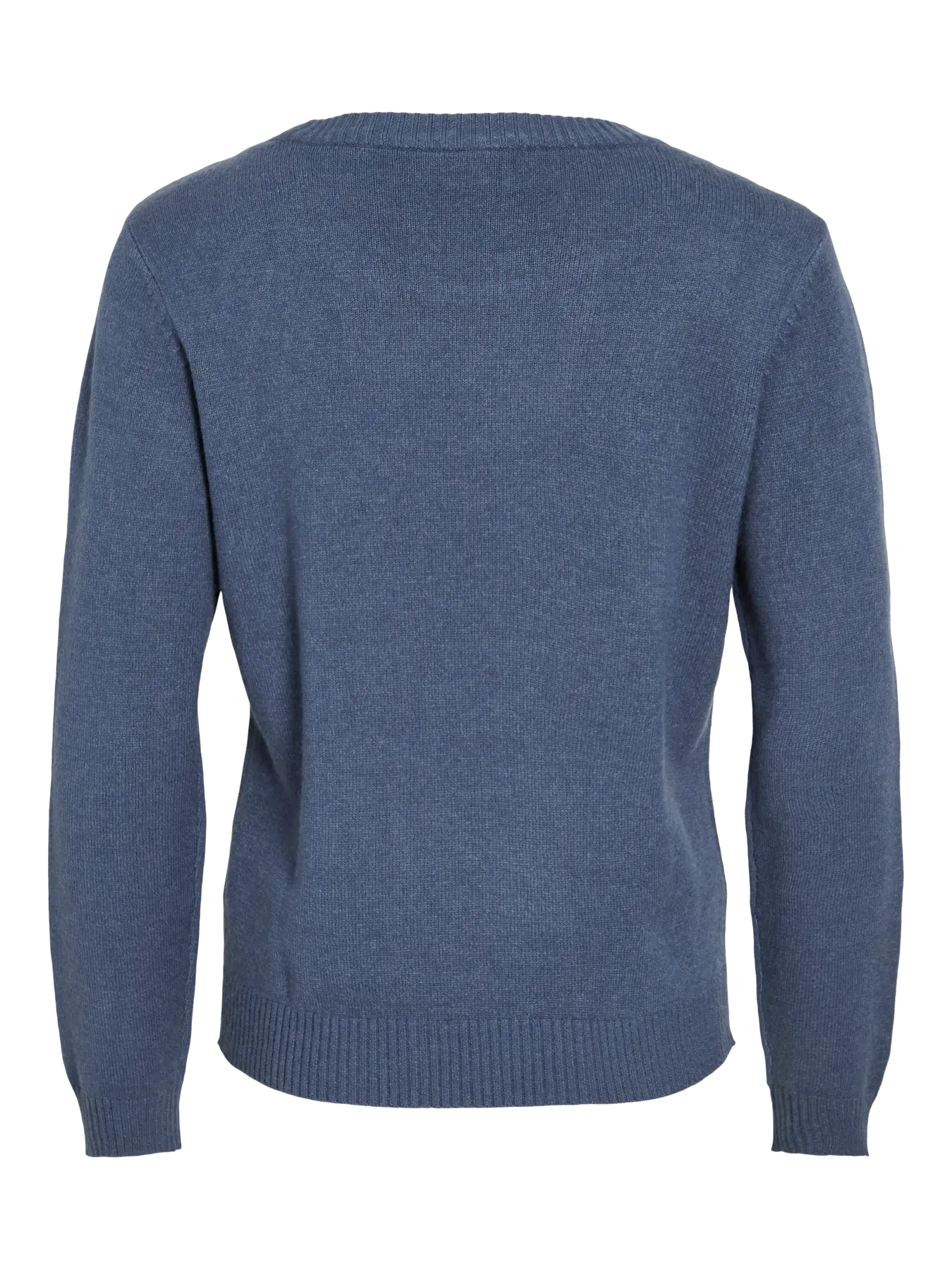 VIRIL rundhalset strik – ryg og pasform i Vintage Indigo