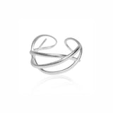 Zefina Malia ring – forsølvet/rhodineret, mat snoet design, justerbar