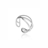Zefina Malia ring – forsølvet/rhodineret, mat snoet design, justerbar