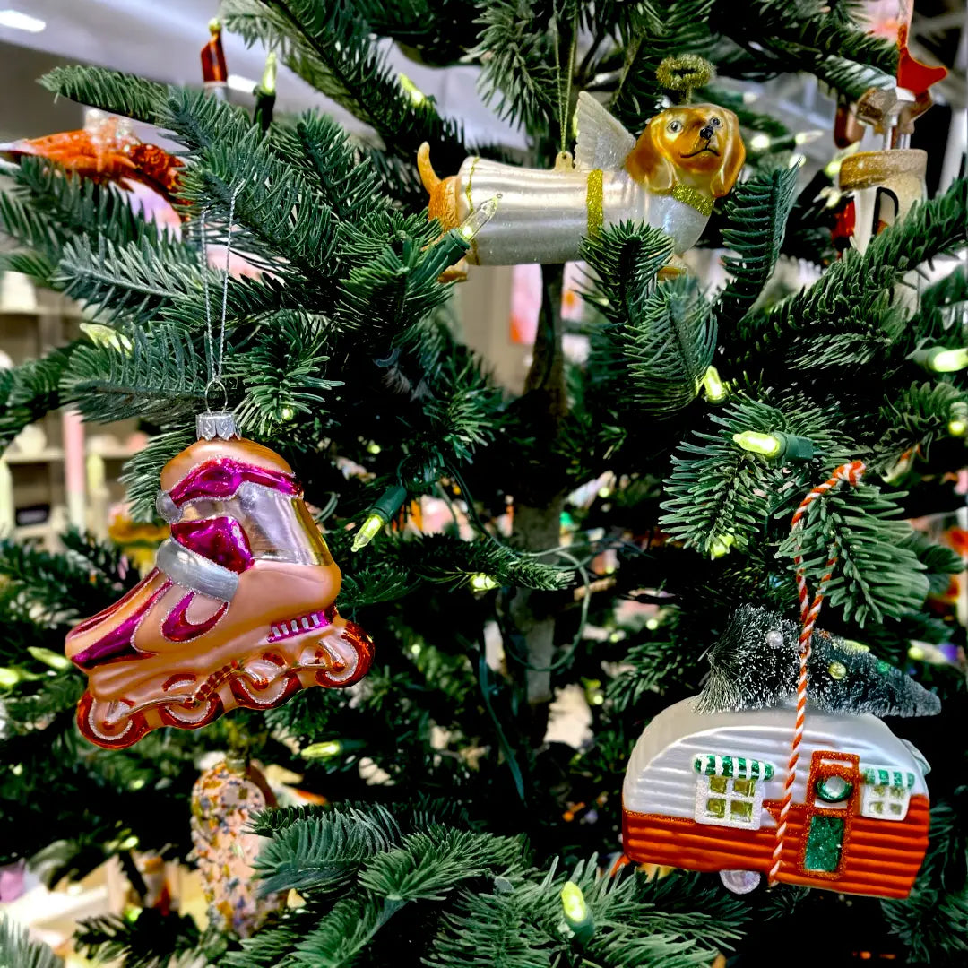 By Vivi Ornament Camper – mundblæst glasjulepynt med retro look
