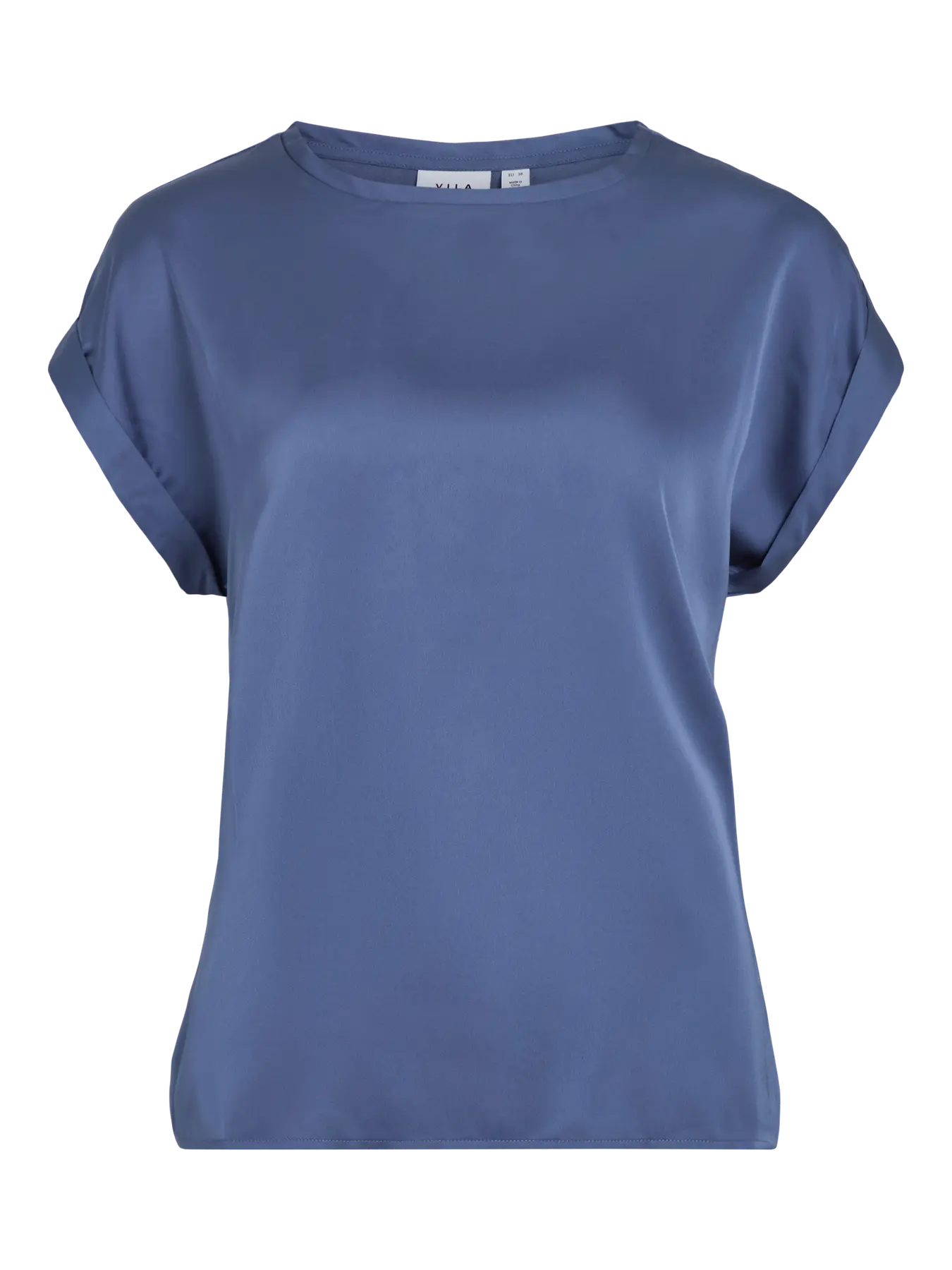 Mørkeblå satin bluse med elegant look
