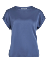 Mørkeblå satin bluse med elegant look