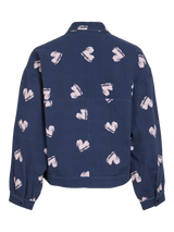 VILA VISEBA bomberjakke – ryg i Navy Blazer, hjerteprint