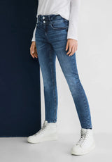 Street One York HW 376181 i indigo – slim fit, high waist og slim leg