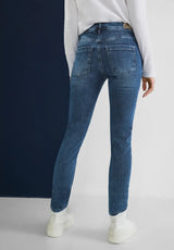 Street One York HW 376181 i indigo – slim fit, high waist og slim leg