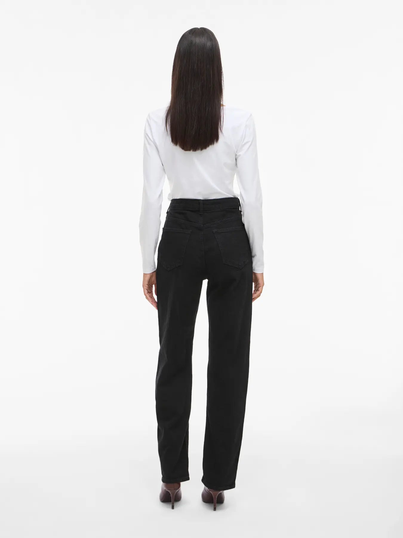 VILA VIKELLY JAF straight jeans i sort denim