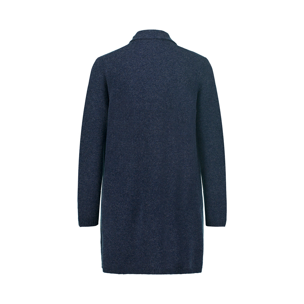 Mansted MITTY cardigan i soft blue – lang åben lammeulds-cardigan med lommer (23214)