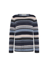 Mansted MATHILDE strik – 96 Grey, front med multicolor striber