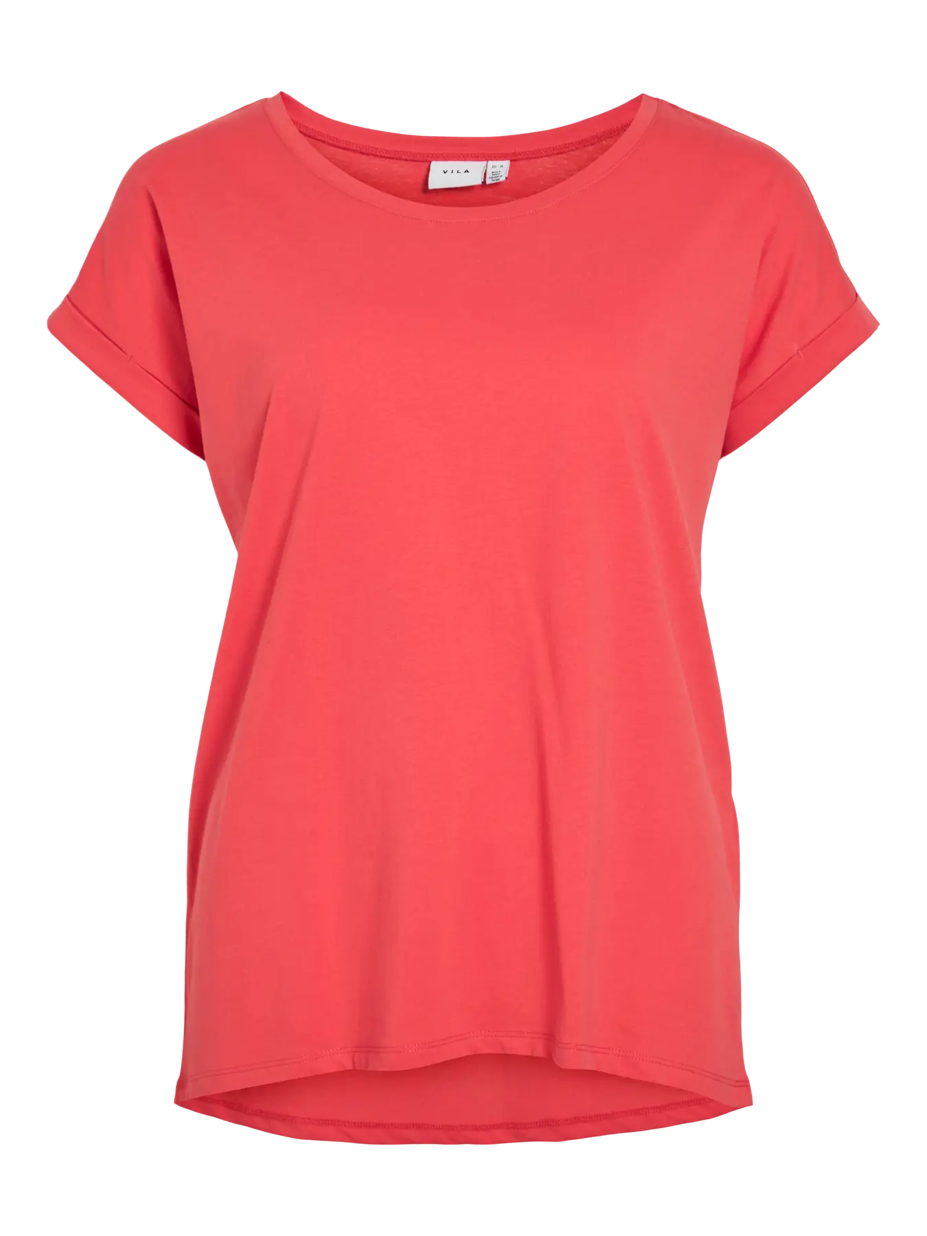 VILA VIDREAMERS T-shirt i hibiscus med rund hals