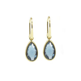 Zefina Mahal Blue 14k forgyldte øreringe, 1,5 × 1 cm