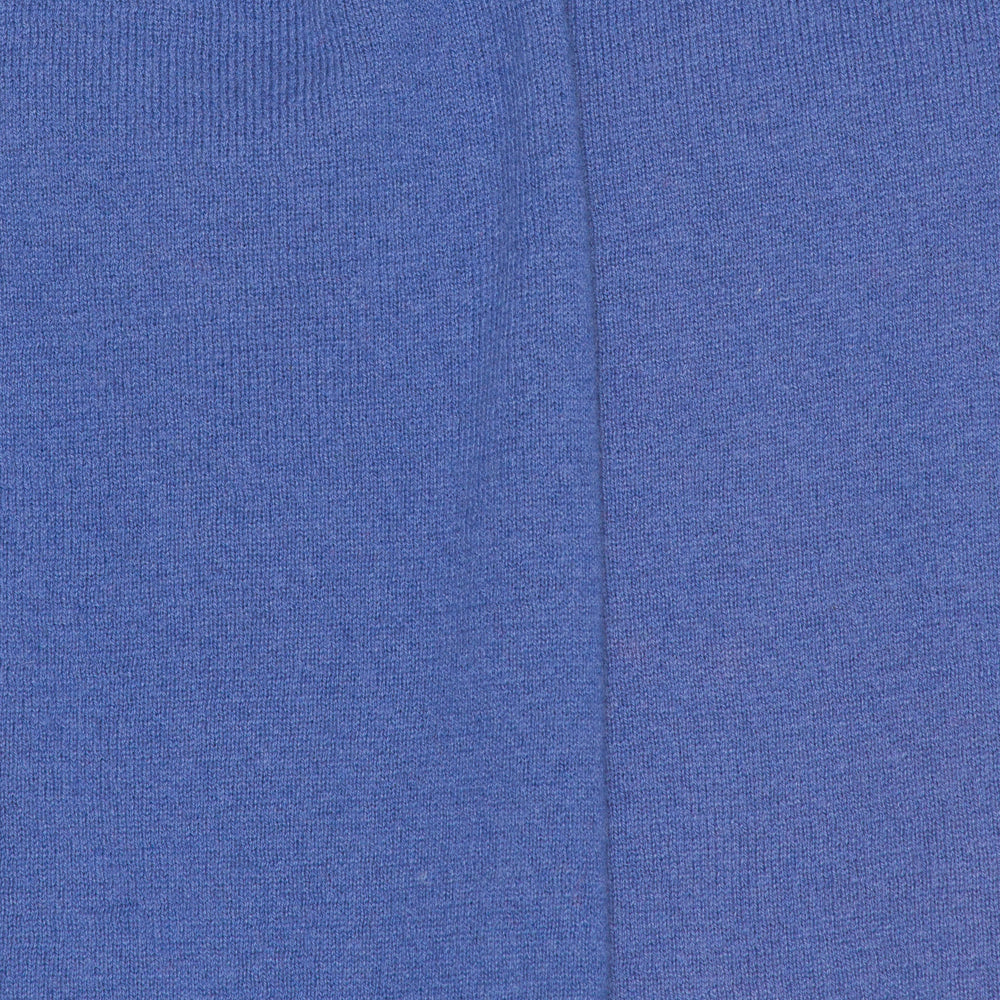 Mansted Ninu halstørklæde i Dark Blue – merino/bomuld med udvendig midtersøm, ca. 172 × 37 cm