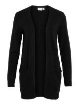 Åben sort cardigan med split neck og forlommer – VILA VIRIL 14044041"