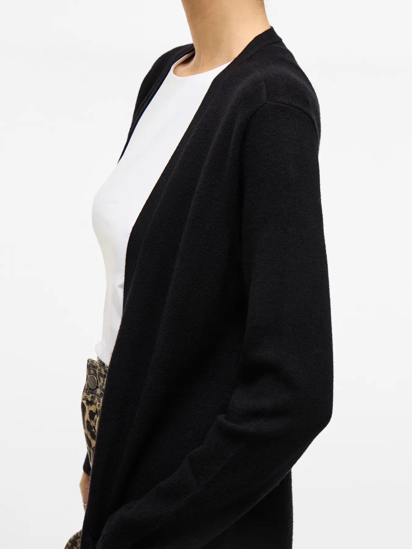 VILA VIRIL Open Knit Cardigan 14044041 i Black – front