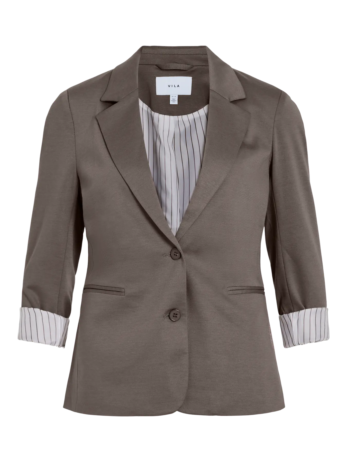 VILA VISAGA falcon jersey blazer – blød strik blazer i neutral beige