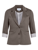 VILA VISAGA falcon jersey blazer – blød strik blazer i neutral beige