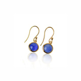 Zefina Denmark Cat Eye Deep Blue øreringe – forgyldt 14K med blå cat eye krystal