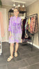 Unik Cofur City Dress i genanvendt vintage sari-silke i lilla og grøn