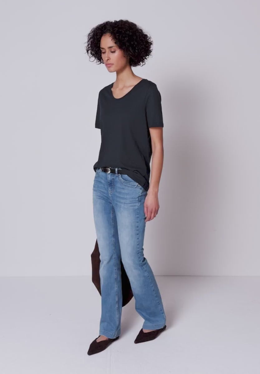 bordeaux jersey T-shirt i bomuld og modal fra Street One dame