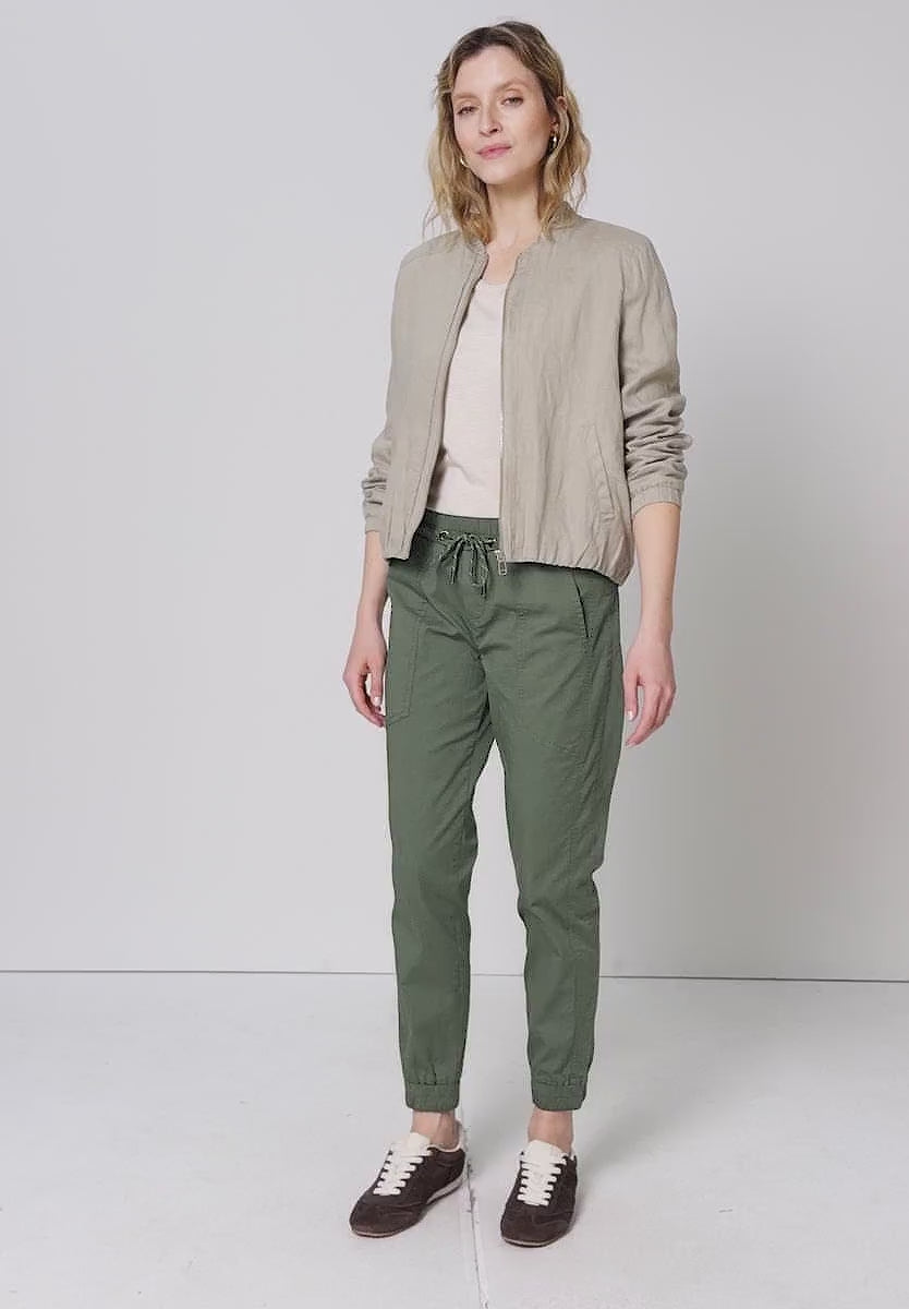 Grønne slim leg bukser med stretch