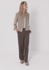 Street One corduroy skjortebluse – Flowing Beige (346125), 100% bomuld