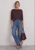 Street One finstrikket sweater i Rustic Rouge