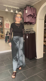 Cofur S666 wide leg bukser sort og grå tie-dye OneSize