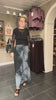 Cofur S666 wide leg bukser sort og grå tie-dye OneSize